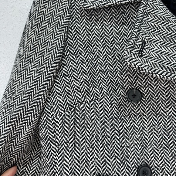 J. Crew Monochrome Herringbone Pea Coat - Picture 5 of 8